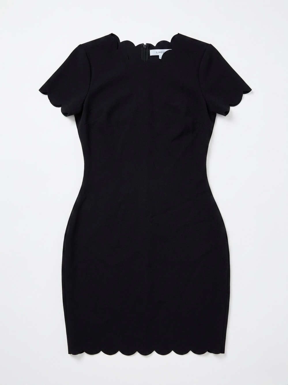 LIKELY Black Scalloped Mini Sheath Dress Size 6
